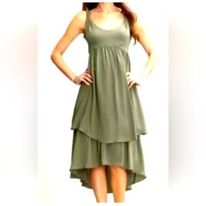 Banana Republic silk green high-low dress, size 4